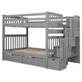 thumbnail image 4 of JERFIT Over Full Bunk Bed with Shelves and 6 Storage Drawers Gray, 4 of 10