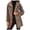 Brown, variant on kakina CMSX Light Jackets for Women, Women's Leopard Faux-Fur Imitation Lapel Long Sleeve Coat Outwear Coat Jacket Brown, XXL