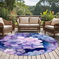 thumbnail image 4 of Round Rugs 5Ft, Spring Purple Hydrangea Round Area Rug Washable Indoor Throw Carpet, Country Flowers Garden Plants Soft Non Slip Circle Rug for Cabinet Bathroom Home Decor Aesthetic, 4 of 8