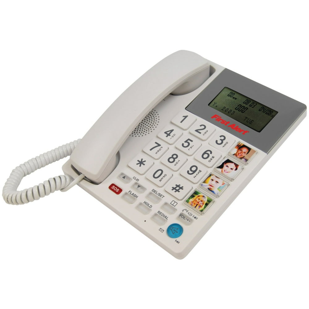 First Alert Sfa3275 Bigbutton Corded Telephone With Emergency Key
