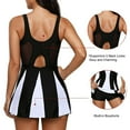 thumbnail image 4 of Zando Womens Swimsuits Tummy Control Swimsuit for Women One Piece Swimdress Swimwear Swim Dress Black White XL, 4 of 8
