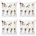 thumbnail image 1 of Sports Throw Pillow Cushion Case Pack of 4, Little Girl Stretching Basketball Players Work out Tennis Yoga Ballerina Child, Modern Accent Double-Sided Print, 4 Sizes, Multicolor, by Ambesonne, 1 of 2