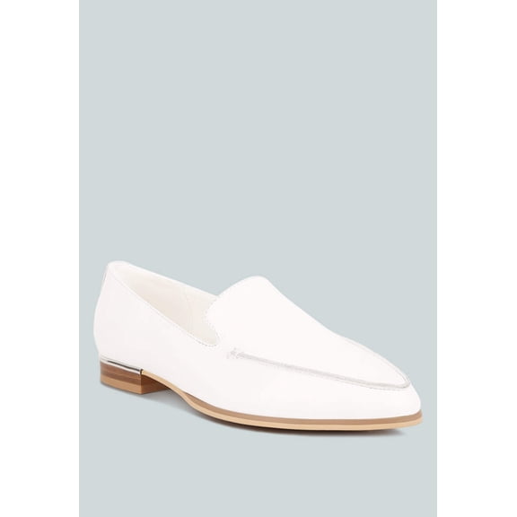 RICHELLI metallic sling detail loafers in White