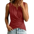 thumbnail image 2 of Omexry Cute Tops Women's Color Buttoned -Linen Sleeveless Top Ladies' Top Ladies' Tank Top, 2 of 7