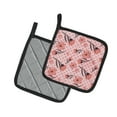 thumbnail image 2 of Caroline's Treasures Pink Flowers and Polka Dots Pair of Pot Holders, 2 of 3