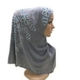 thumbnail image 2 of Neinkie Women One Piece Muslim Hijab Lace Applique Head Wrap Scarf Shawl with Rhinestones, 2 of 7