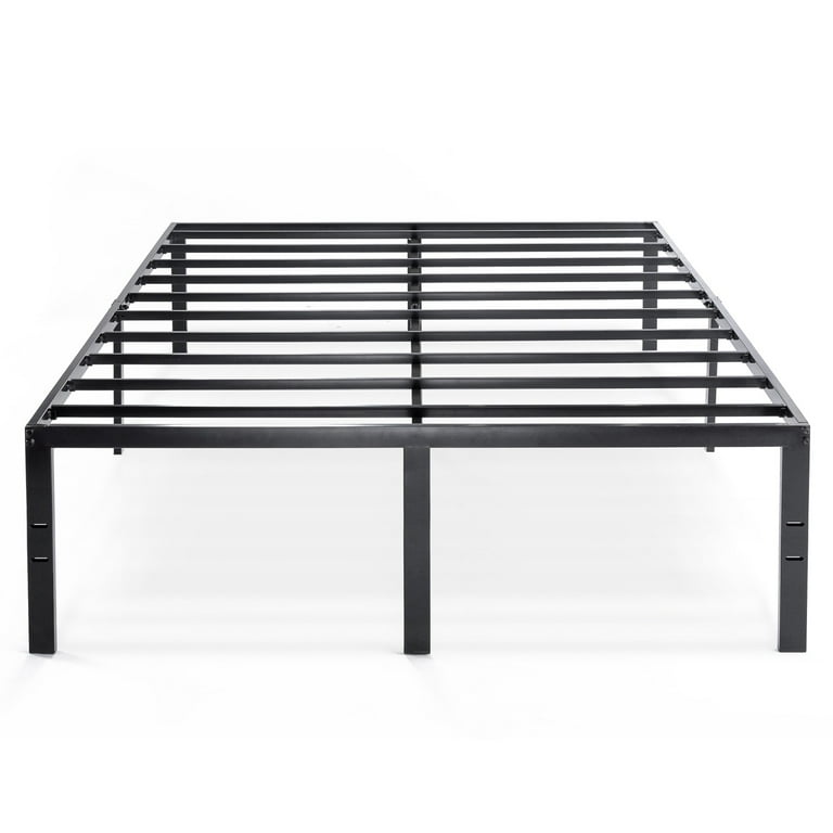 Crown Comfort Metal 18 inch Platform Bed with Steel Slats by Black King Black