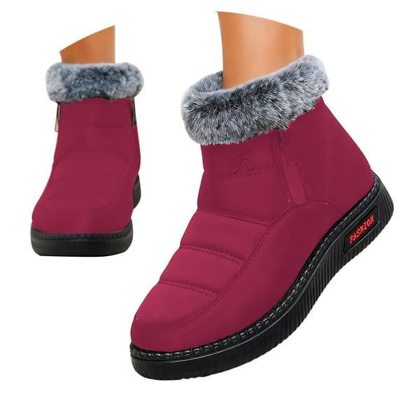 Women's Boots Winter Boots Fashionable Warm Lined Comfortable Flat Heel Outdoor Thermal Shoes For Cold Weather