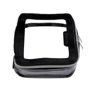 BEAUTYSPACE Black Color Piped Clear Travel Bag