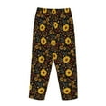 thumbnail image 3 of Lsque Fall Daisy Leaf Print Women's Pajama Pants, Lounge Pant - Comfortable Home Wear,Elastic Waistband, Stylish Design-Small, 3 of 9