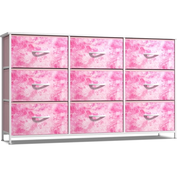 Songqin Kids Dresser with 9 Drawers - Storage Unit Organizer Chest for Clothes - Bedroom, Kids Room, Nursery, & Closet