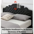 thumbnail image 3 of Twin Upholstered Platform Bed Frame with 47" Tall Adjustable Headboard - Black - Oliver & Smith - Elizabeth, 3 of 7