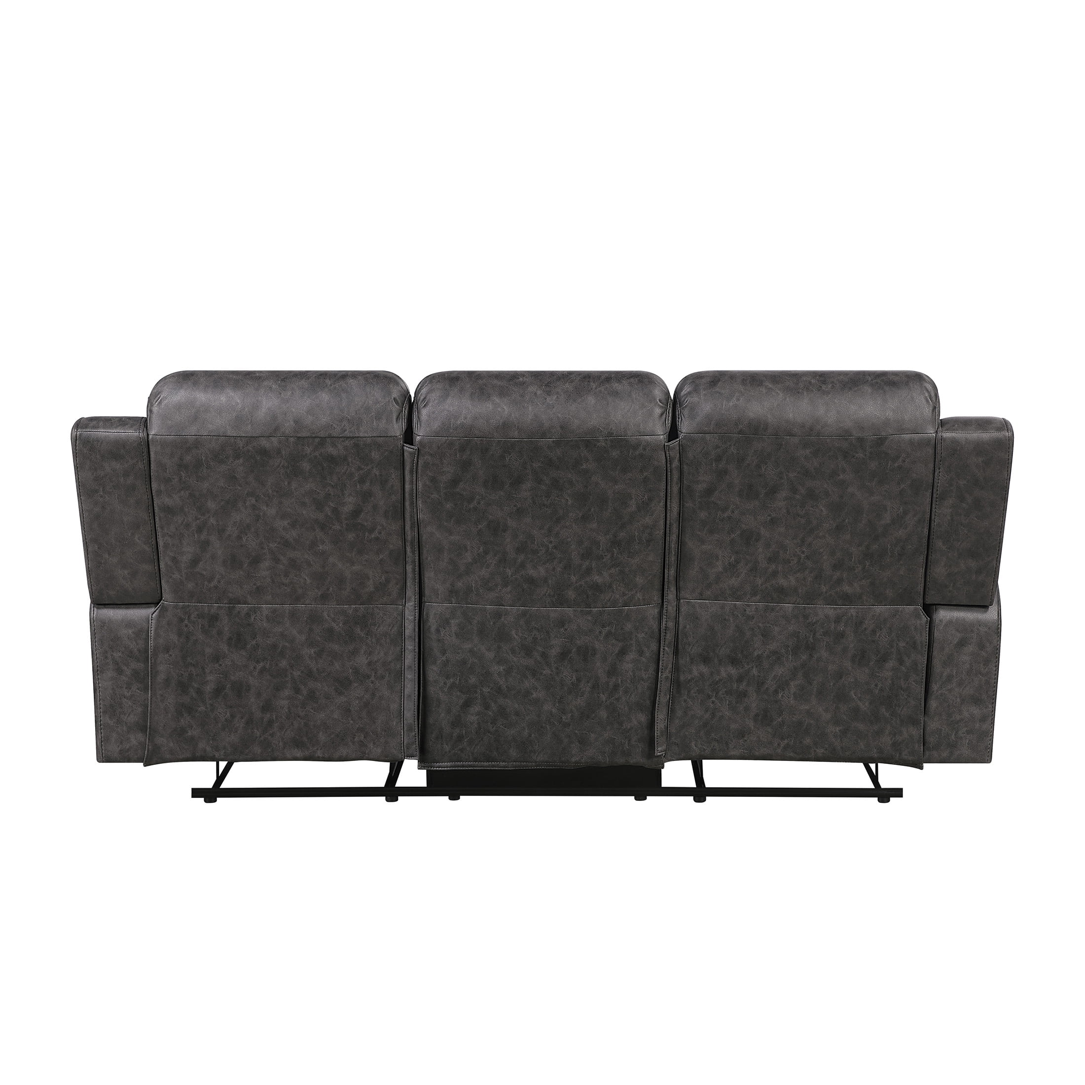 OakvillePark Vensley Microfiber Manual Double Reclining Sofa, Charcoal