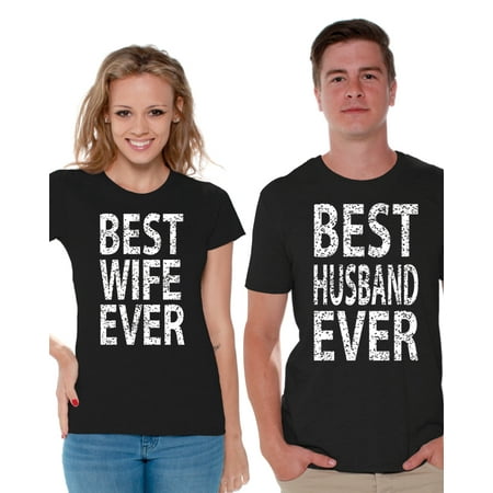 Awkward Styles Husband Wife Matching Couple Shirts Couple Matching Best Husband Ever Shirt Best Wife Ever Shirt Valentines Gift for Couples Wife and Husband Cute Couple Shirts Couple Anniversary (Star Plus Best Couples)