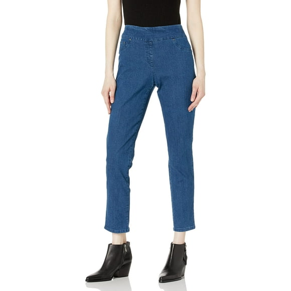 Ruby Rd. Women's Pull-on Extra Stretch Denim Jean, Indigo, 10