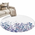 thumbnail image 2 of Round Area Rug 4 Ft, Blue Purple Leaves Washable Non-Slip Circle Carpet for Living Room/Bedroom, Summer Botanical Eucalyptus Leaves Low-Profile Crawling Mats Collection Rugs for Indoor, 2 of 7