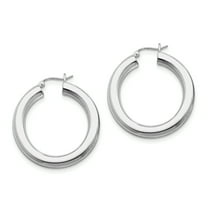 Primal Silver Sterling Silver Rhodium-plated 5mm Round Hoop Earrings