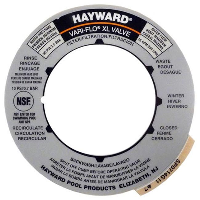 Hayward Pool Products SPX0714G Multiport Valve Cover Label for SP0714T