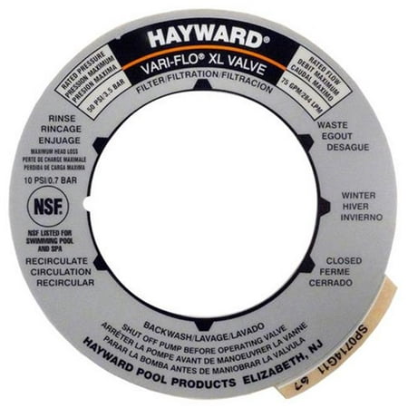 Hayward Pool Products SPX0714G Multiport Valve Cover Label for