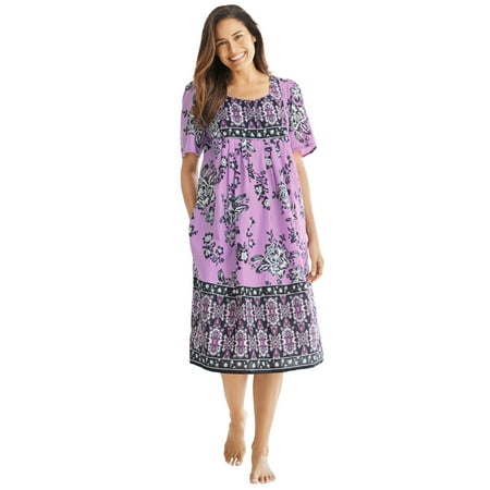 

Only Necessities Women s Plus Size Mixed Print Short Dress or Nightgown Dress Or Nightgown