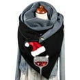 thumbnail image 3 of Universal Autumn Winter Warm Scarf Printed Elegant Double Layer Buckle Soft Comfortable Scarf Winter Scarf for Women Cold Weather Womens Silk Head Scarves Peach Blanket Scarf Men's Scarves Blanket, 3 of 4