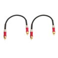 thumbnail image 3 of 2 uds Cable RCA conector profesional chapado en oro con doble blindaje RAC a RCA Cable macho a macho para amplificador de TV DVD 1m/3,3 pies rojo, 3 of 14