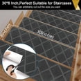 thumbnail image 5 of Findosom 15pcs 30''x8'' Non-Slip Stair Treads Indoor Carpet Stair Runners Set,Self Adhesive Stair Grips Edging Staircase and Floor Step Tread Stair Rugs Safety Mats for Dogs, Kids & Elders Gray, 5 of 10