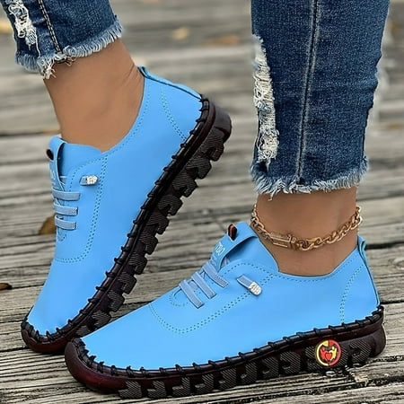 

TUOBKE Luxury Design Soft Sole Flat Round Toe Loafers Shoes Lightweight Comfortable Breathable Skate Shoes Mama Shoes