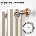 thumbnail image 4 of Bedliving Outdoor Curtains for Patio Waterproof, Khaki White Stripe Grommet Curtains, Outside Drapes for Porch Gazebo Pergola Cabana, 2 Panels, 54" x 95", 4 of 8