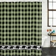 thumbnail image 3 of Sage Green Black Waterproof Fabric Shower Curtain,Farmhouse Vintage Bear Buffalo Plaid Waterproof Fabric Shower Curtain for Bathroom Curtains Bathtubs Shower Curtains with 12 Hooks Extra Long 72x96, 3 of 8