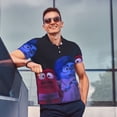 thumbnail image 3 of Lsque inside out 2 Pattern Golf Shirts for Men Dry Fit Print Moisture Wicking Performance Short Sleeve Polo Shirt-3X-Large, 3 of 7