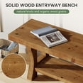 thumbnail image 7 of Fimind Solid Wood Entryway Bench, 55" End of Bed Bench, Indoor Dining Seat for Bedroom, Hallway, Living Room, Dining Room, Light Brown, 7 of 7