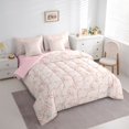 thumbnail image 3 of Feelyou Retro Princess Bow Twin Bedding Sets 7pcs, Love Heart Bedding Comforter Set, 3 of 8