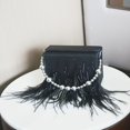 thumbnail image 5 of Bolso bandolera de mujer, bolso con caja de plumas de avestruz a juego, bolso de mano de noche para mujer, 5 of 5