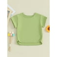 thumbnail image 2 of Suealasg Little Girl Summer T-Shirt Kids Short Sleeve Round Neck Tops Child Girls Casual Tee, 2 of 9
