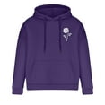 thumbnail image 4 of Comfy Sweatshirts for Men Hoodies Front Pocket Floral Print Long Sleeve Pullover Outerwear Sports Casual Tops (2XL, Purple), 4 of 6