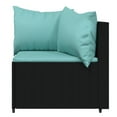 thumbnail image 3 of vidaXL Ensemble de Salon de Jardin 4 Pcs avec Coussins en Rotin Synthétique Noir, 3 of 5