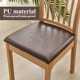 thumbnail image 2 of Dsseng Waterproof Dining Chair Seat Covers Faux Leather Stretch Chair Slipcovers  8 Pack  Beige, 2 of 9