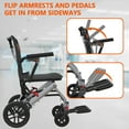 thumbnail image 4 of Lumiparty Portable Wheelchair, Foldable Transport Wheelchairs with Locking Handbrake, Manual Wheelchair with Flip Armrests, Supports 220 lbs, Gray, 4 of 8