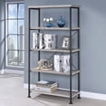 thumbnail image 2 of Miekor Furniture 4-shelf Bookcase with Metal Frame in Grey Driftwood and Black MK4935, 2 of 7