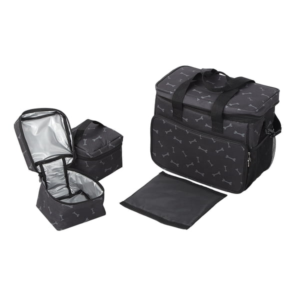 Bolsa de viaje multifuncional para mascotas, bolsa portátil de gran capacidad, kit organizador de almacenamiento para gatos y perros.