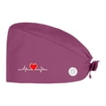 thumbnail image 3 of Scrub Cap with Heart Pattern Print and Buttons for Doctors and Nurses Working Long Shifts to Maintain Comfort and Professional Style in Clinics Blue, 3 of 6