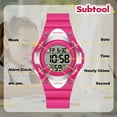 thumbnail image 6 of Kids Watch Multifunctional Digital Sports Watch with 7-Color backlight, Stopwatch,Alarm,Date,Week,Silicone Strap Waterproof Watches Gift for Kids, 6 of 7