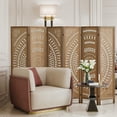 thumbnail image 2 of Aletheiawu 6 Panel Wood Carved Room Dividers and Folding Privace Screens, No Installation, Brown, 2 of 9