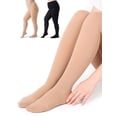 thumbnail image 2 of Spencer Womens Tights Plus Size Women's 120D Soft Solid Color Semi Opaque Footed Tights Compression Pantyhose, Black&Skin, 2 Pack, 2 of 10