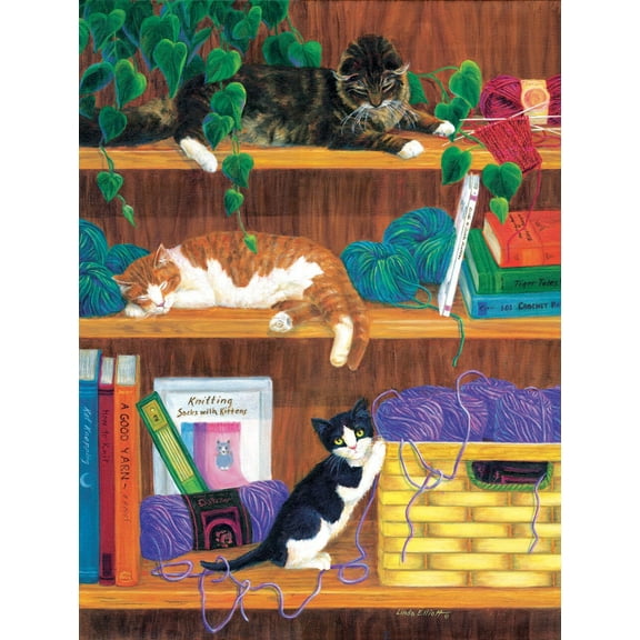 SUNSOUT INC - A Good Yarn - 500 pc Jigsaw Puzzle by Artist: Linda Elliott - Finished Size 18" x 24" - MPN# 31631