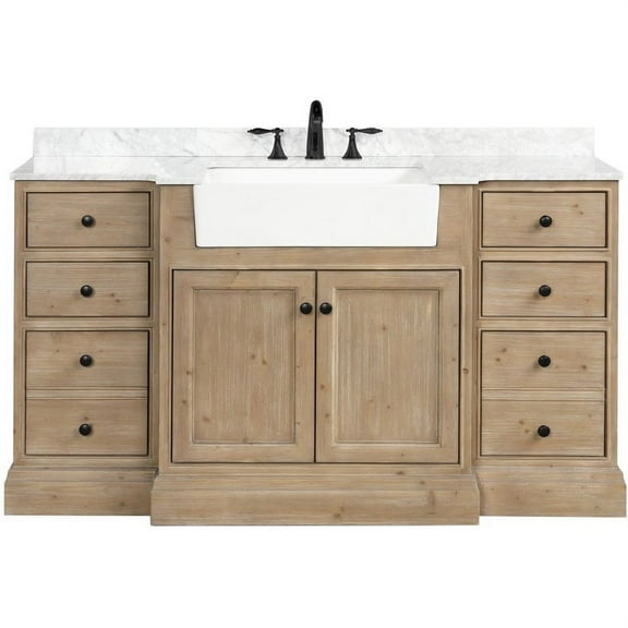 Ari Kitchen & Bath Kelly 60" Solid Wood Bathroom Vanity in Weathered Fir