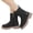 Black, variant on Combat Boots for Girls Side Zipper Scrub Leather Chunky Sole Boots Toddlers Kids Non-Slip Rubber Sole Mid-Calf Shoes