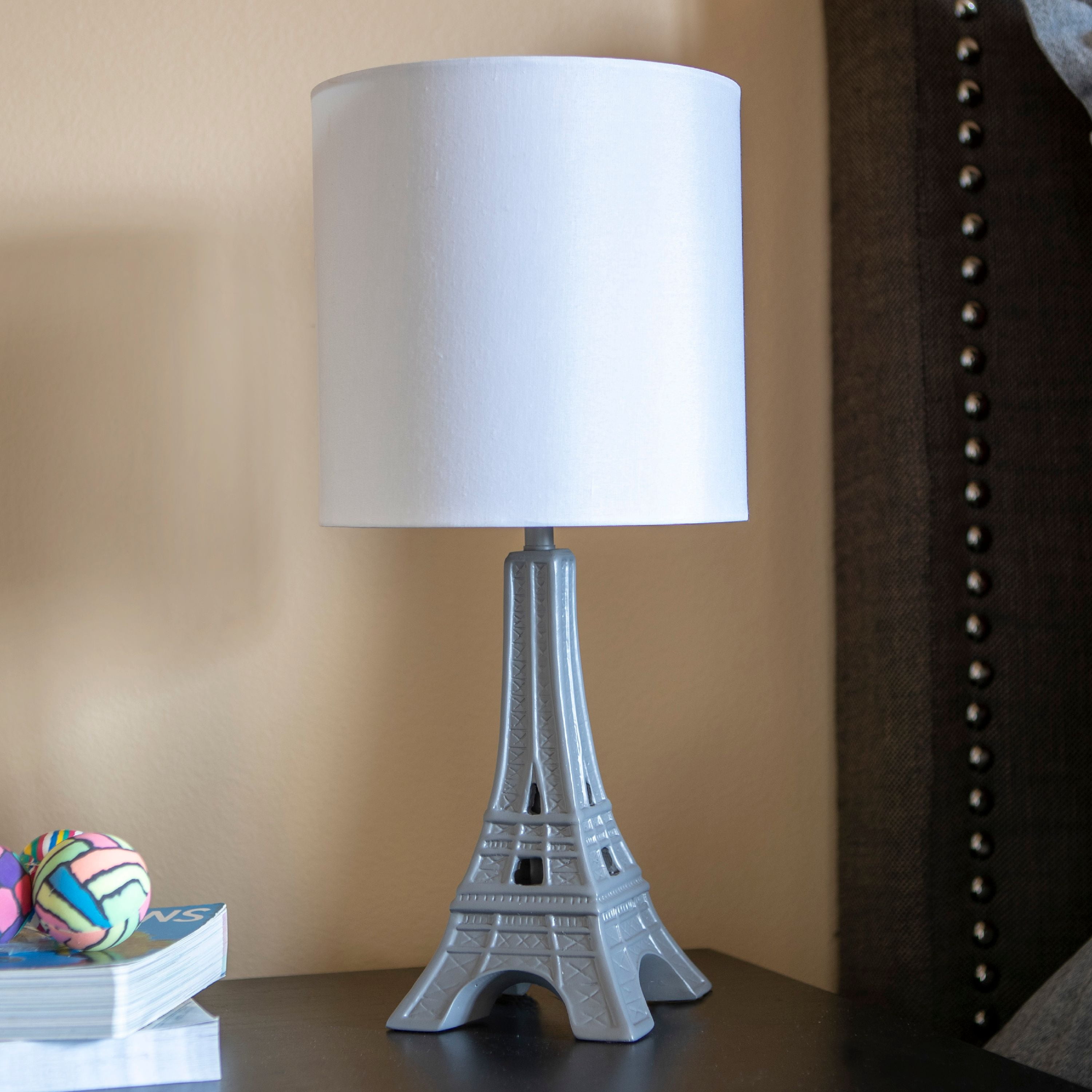 Your Zone Kids Paris Eiffel Tower Table Lamp, Gray Finish