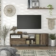 thumbnail image 3 of Furniture of America Estel Rustic Wood Storage 70-Inch TV Stand in Reclaimed Oak, 3 of 5